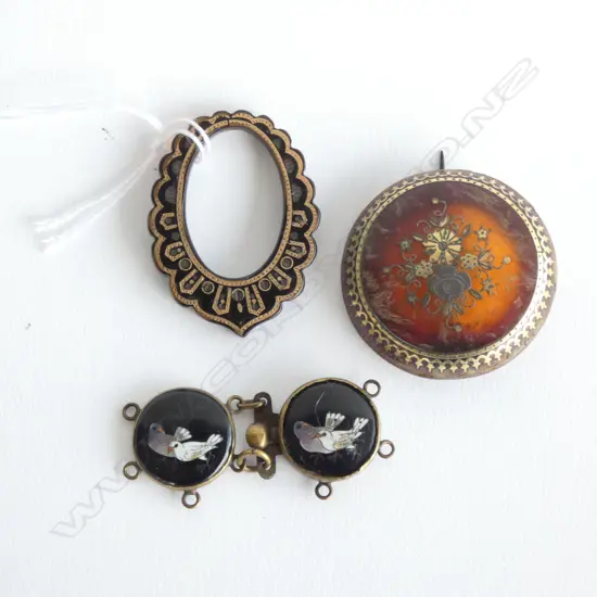 2 ANT. PIQUE & 2 PIETRA DURA (faulted)