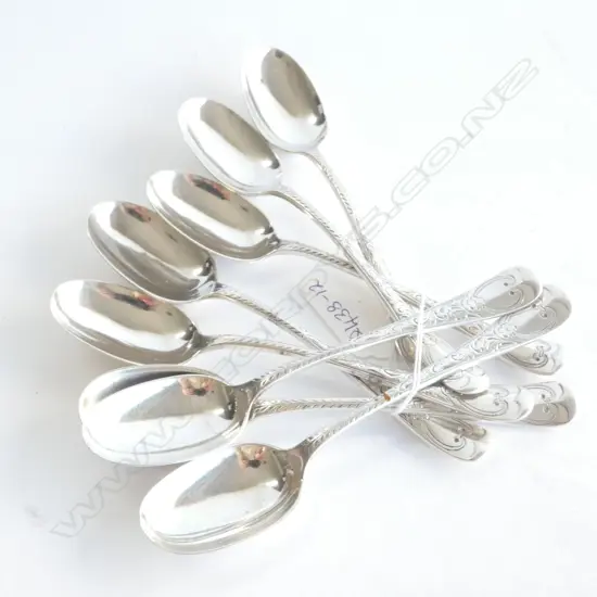 8 SCOTTISH SILVER TEASPOONS GLASGOW 1896 200gms