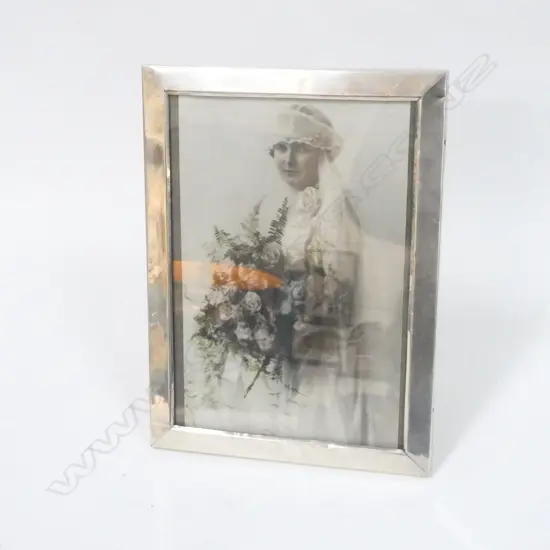 OLD 925 SILVER FRAME (175 X 240MM) & SILVER PLATE CARD CASE