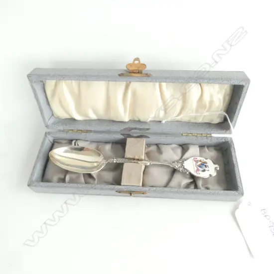 CASED STG SILVER SOUVINEER SPOON, WELLINGTON NZ, BIRMINGHAM 1923, 14GM