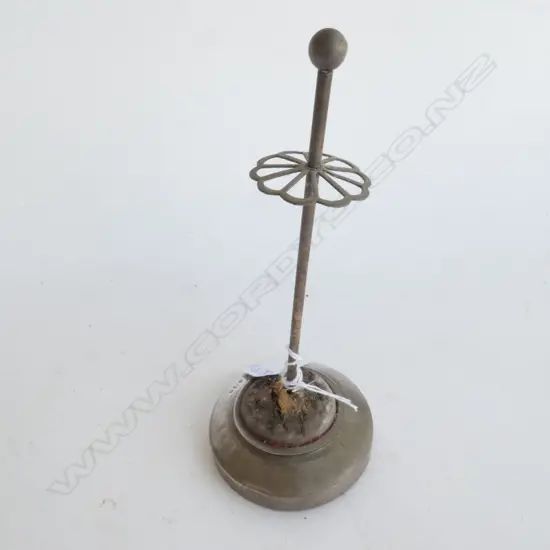 SILVER HAT PIN STAND CUSHION BASE. Birm. 1910