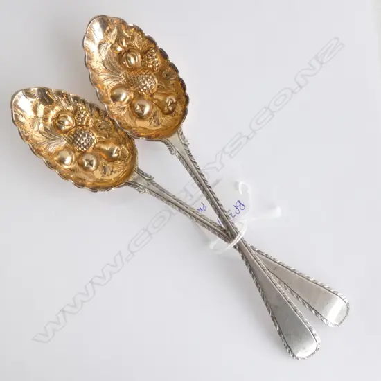 PR STG SILVER BERRY SPOONS LONDON 1865 131 GRAMS