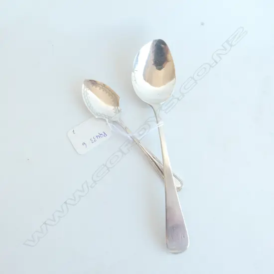 GEORGIAN SILVER SPOON (FAULTED( & SILVER PLATED JAM SPOON