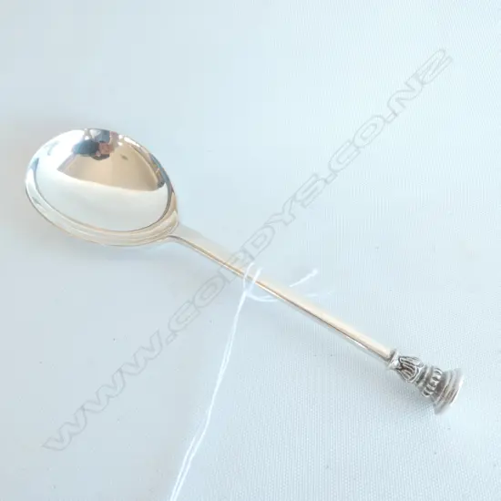 SILVER SEAL TOP SPOON w FIG BOWL, by C J Vander Ltd, London 1971