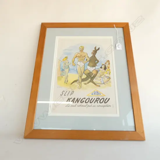 VINTAGE 'KANGOUROU' ADVERTISING POSTER FRAMED