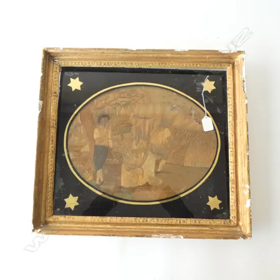 19THC FRAMED NEEDLE WORK PICTURE DAMAGED 430 X 480 MM