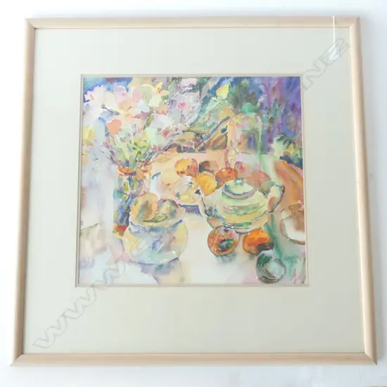 LOVEDAY KINGSFORD, 'THE GREEN TEAPOT', WATERCOLOUR ON BOARD, SIGNED, 540 X 510MM