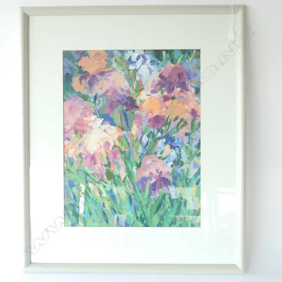JUDY PARKER, 'IRIS DREAMTIME', WATERCOLOUR ON BOARD, SIGNED, 680 X 530MM 