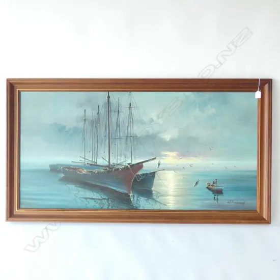 W.VENNEKAMP, SAILING SHIP, OIL ON BOARD, 1180 X 580MM