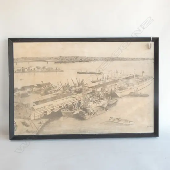 ANSDELL AUCKLAND HARBOUR PRINT 480 X 730MM