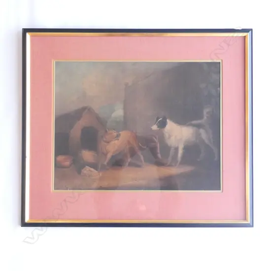 18thC MEZZOTINT PRINT AFTER GEORGE MORLAND 375 X 485MM