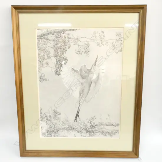 BRIAN MOORE HERON PRINT 339/500 1987 445 X 595MM