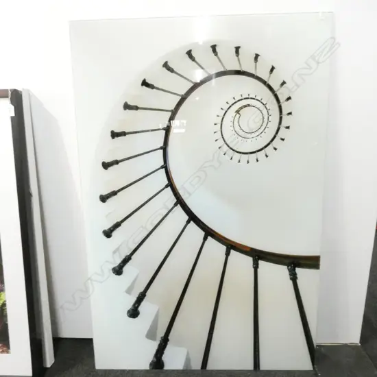 WHITE STAIRCASE PRINT ON GLASS 1200 X 800MM