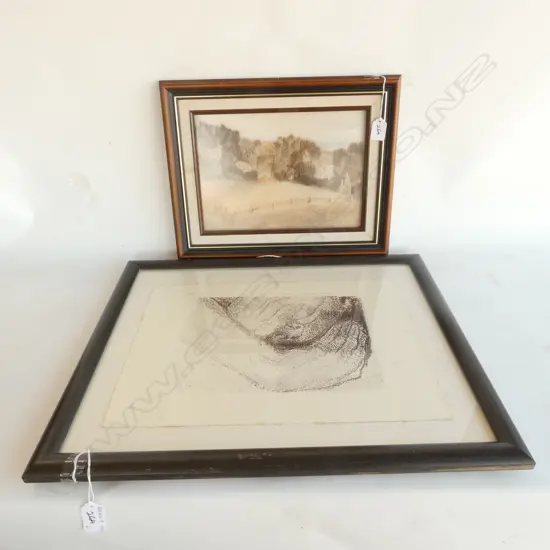 3D FRAMED 'WOOL' BUSH SCENE (200 X 290MM) & ANNA WOOD ACRYLIC 'HOLDING HER INFANT CLOSE' 290 X 410MM