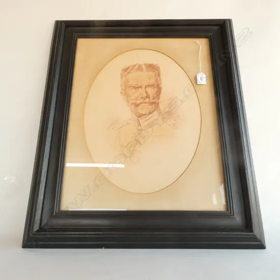 CONTE CRAYON PORTRAIT ANTON LUDWIG F AUGUST MACKENSEN