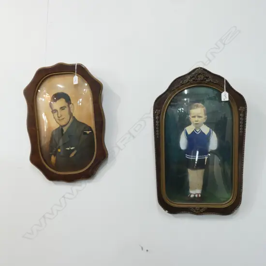 2 VINTAGE HAND COLOURED PORTRAITS 600 X 370MM