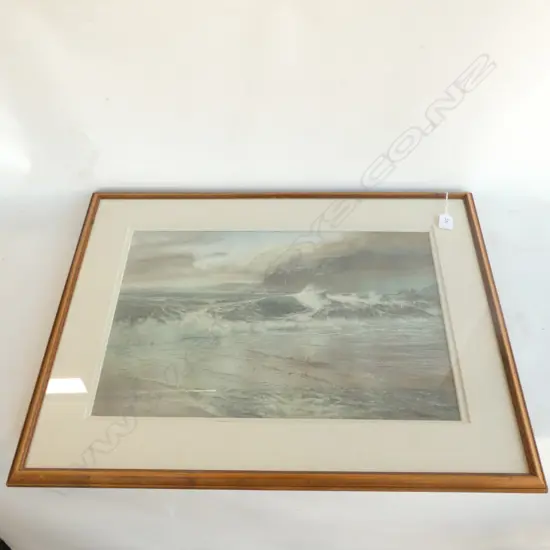 SIGNED W/C COASTAL CRASHING WAVE