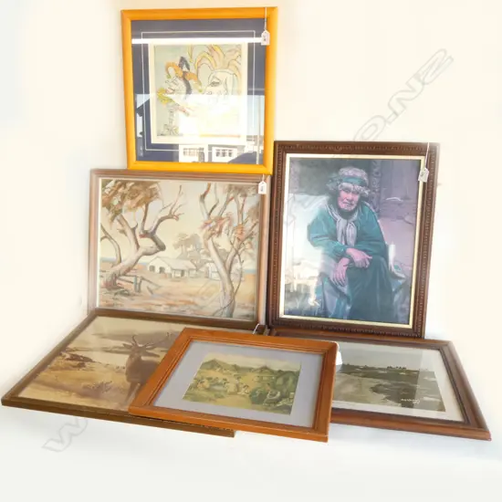 5 PRINTS + AN OIL PAINTING...