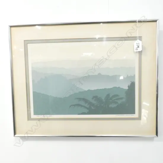 WAITAKERES FRAMED SCREEN PRINT 340 X 260MM