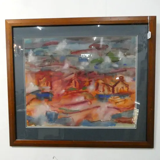 SINA WOOLCOTT 'VILLE DE PROVENCALE. GUACHE ON PAPER. 600 X 480MM