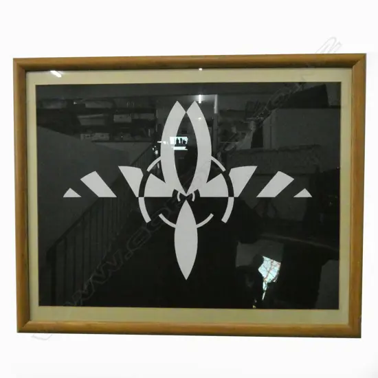 LLOYD HILLYER FRAMED BLACK & WHITE ABSTRACT PLANE. 670 X 480MM