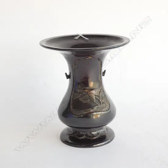 19TH CENTURY DECORATIVE BRONZE VASE. H. 140MM