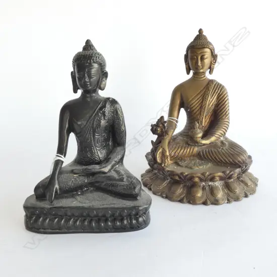 2 CAST METAL BUDDHAS H. 190MM 