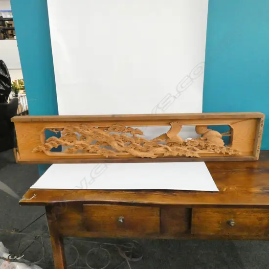 OLD JAPANESE CARVED & PIERCED LONG PANEL. ROOM VENTILATION
