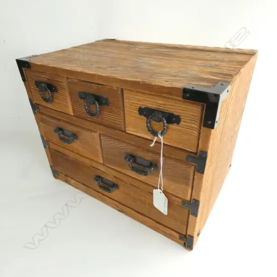 WOODEN SEWING BOX,  6-DRAWER 285 X 200 X 225MM
