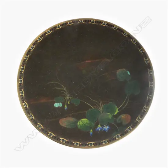 LATE 19THC JAPANESE CLOISONNE DISH SPECKLED GROUND