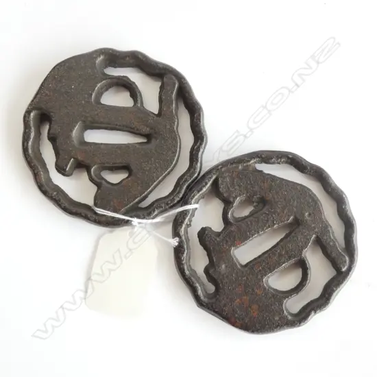 PAIR JAPANESE SWORD TSUBA DIA. 70MM