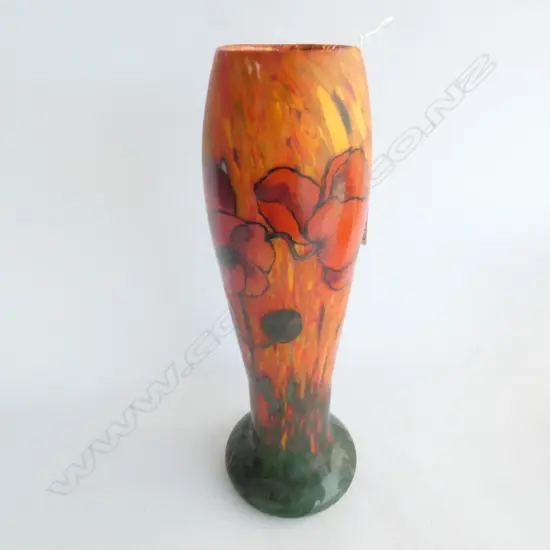 LEGRAS FRENCH ART NOUVEAU GLASS VASE A.F