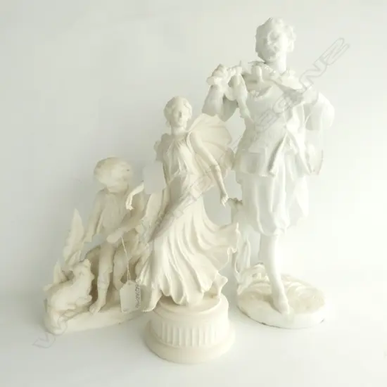 THREE PARIAN FIGURES, LARGEST  H. 335MM