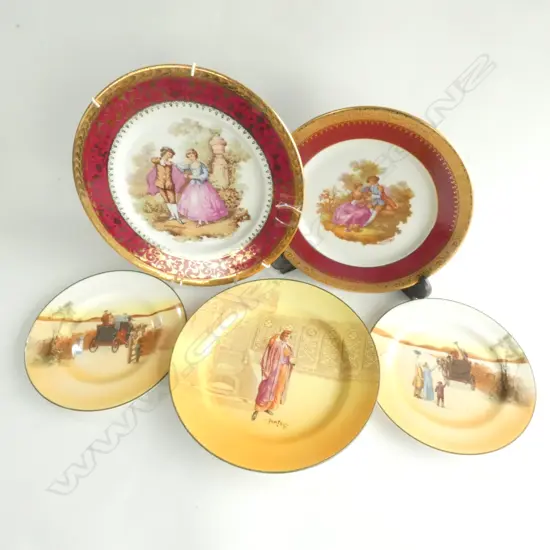 PAIR LIMOGES FRAGONAND PLATES (DIA 245MM), 3 ROYAL DOULTON SERIES WARE PLATES, DIA. 215MM