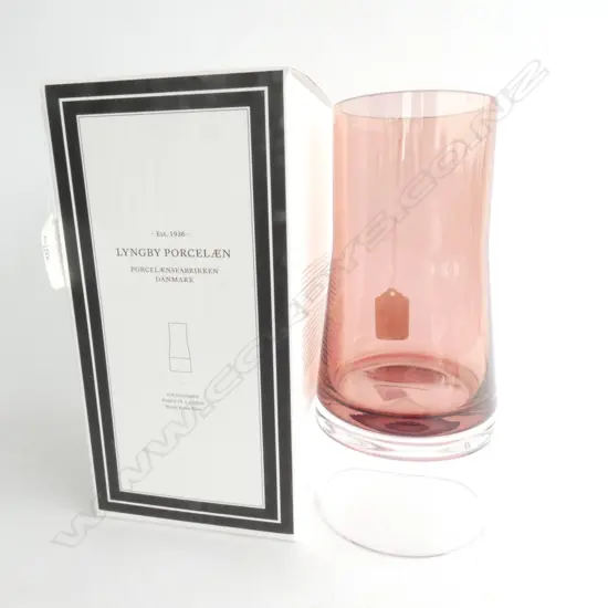 DENMARK LYNGBY PORCELAIN, JOE COLOMBO 2-IN-1 HAND BLOWN VASE, BOXED, H. 220MM