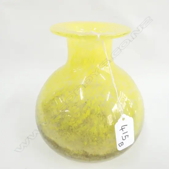 EKENAS GLASS, J.O. LAKE GLASS VASE. SIGNED ON BASE. H. 180MM