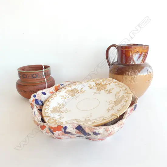 ANTIQUE PLATE, IMARI BOWL, TABACCO JAR, DOULTON JUG