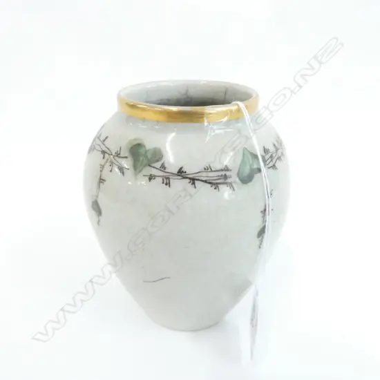 LYNGBY DENMARK CRACKLE GLAZED PORCELAIN VASE H.125mm