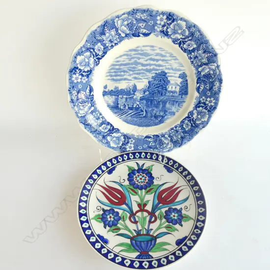 BLUE & WHITE PLATE AND SMALL ISNIK DESIGN PLATE