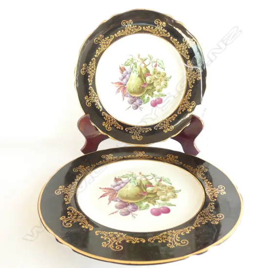 PAIR OF SHELLEY PLATES, W. 260MM, (one unmarked)