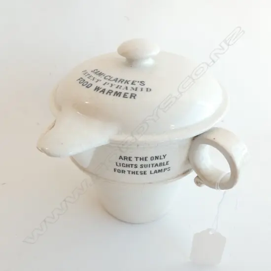 SAM CLARKE'S PATENT PYRAMID FOOD WARMER C. 1950  H. 130MM