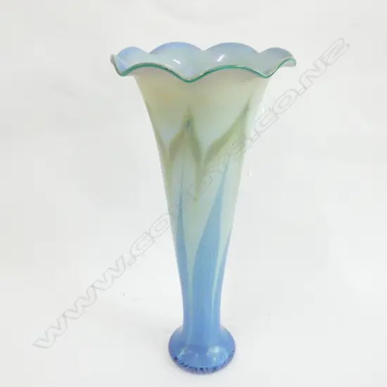 TIFFANY FAVRIL STYLE GLASS VASE SIGNED VAN DER MARK 1979 H. 360MM