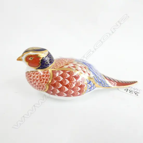 ROYAL CROWN DERBY PHEASANT PAPERWEIGHT L170 MM C1970/80