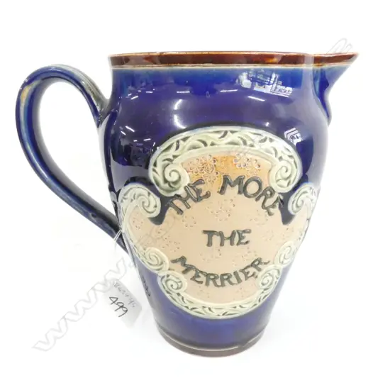 DOULTON LAMBETH JUG THE FEWER THE BETTER CHEER H 180 MM