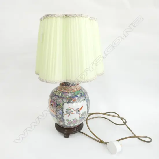 FAMILLE ROSE GINGER JAR LAMP H. 460MM WORKING