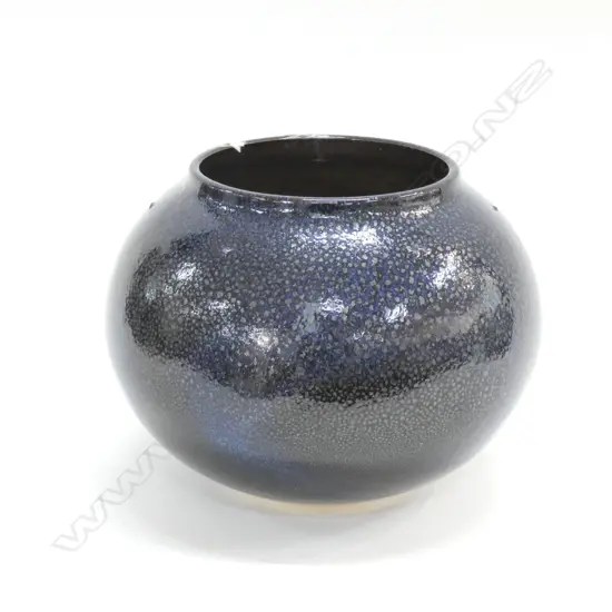BLUE GLAZE ORIENTAL VASE  DIA. 230MM H. 210MM