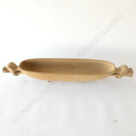 UNFINISHED BRYAN MCCURRACH CARVED WOODEN MAORI WAKA HUIA L. 810MM