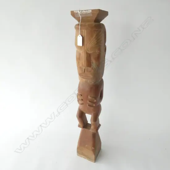BRYAN MCCURRACH CARVED WOODEN TEKO TEKO POST H. 665MM