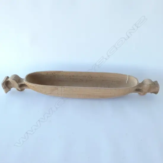 UNFINISHED BRYAN MCCURRACH CARVED WOODEN WAKA HUIA L. 815MM