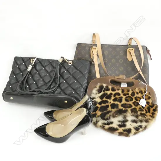 FAUX LOUIS VUITTON HAND BAG, FAUX CHANNEL HANDBAG &  PR OF VALENTINO SHOES